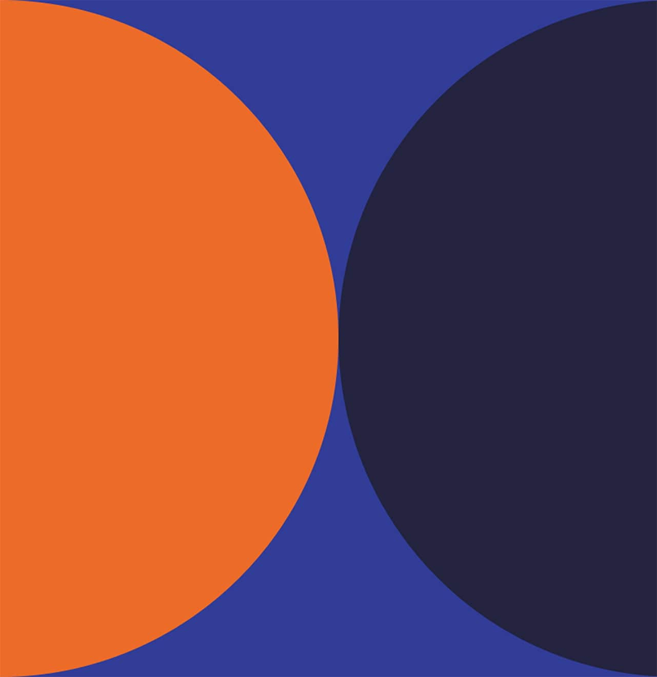 orange and midnight half circles